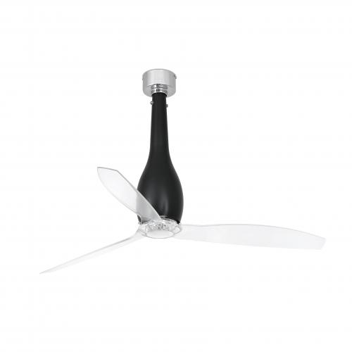 FARO - ETERFAN Matt black/transparent ceiling fan with DC motor 32003WP