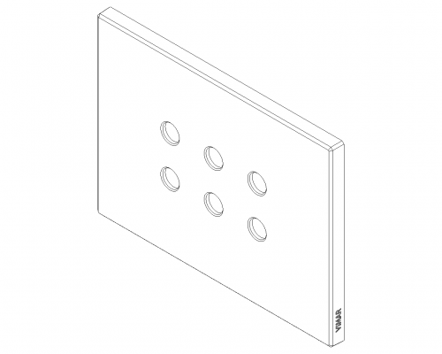 VIMAR - Plate 3Mx6 Tondo brushed dark bronze - 22693.RN.12