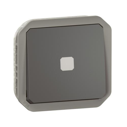 LEGRAND - Button with time delay and backlight mechanism color Anthracite IP55 Plexo New 69804L
