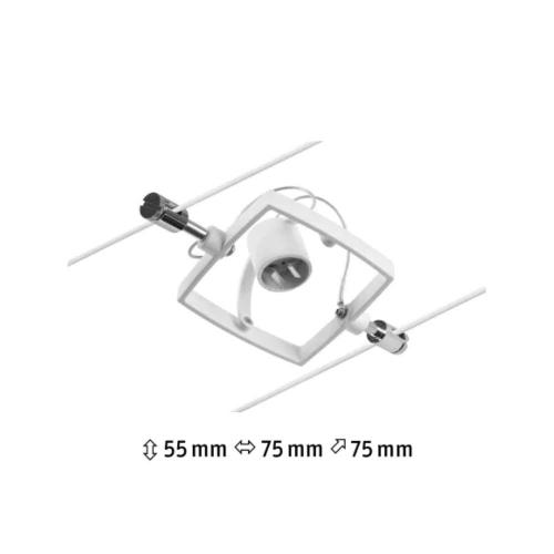 PAULMANN - 94433  CorDuo cable system Mac II single spot ✴ GU5.3 max.10W~12V✴ white matt/chrome