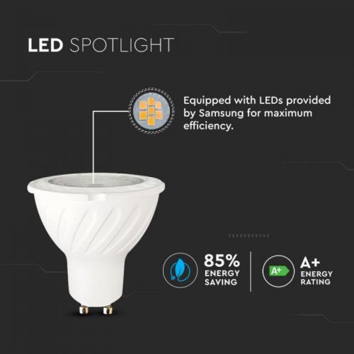 V-TAC - LED Крушка SAMSUNG Чип 7W GU10 6400К SKU: 21167
