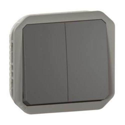 LEGRAND - 1-pole 2-way switch/button mechanism color Anthracite IP55 Plexo New 69805L