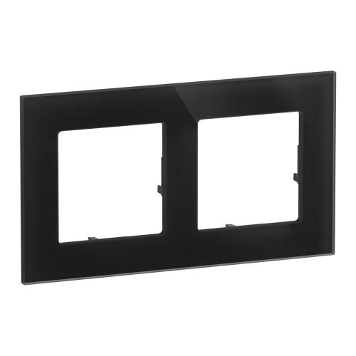 LEGRAND - 2-Gang Frame, Black Glass Colour – Legrand Valena Life Raw origin 756622