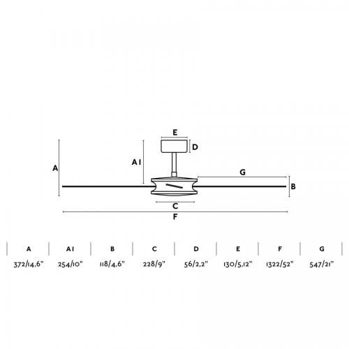 FARO - POLEA Brown ceiling fan with DC motor 33724WP