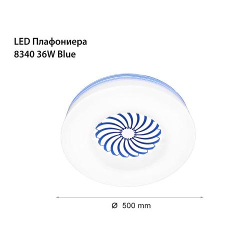 2R - LED ceiling light 8340 blue 36W 3000/4000/6000K Ø500mm  31074