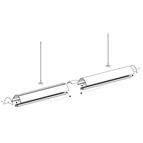 POLARIS LIGHTING - Индустриално LED осветително тяло ARCOS 100 x67 x2240mm 88W 13200lm 3000K 90° бяло 6426-224