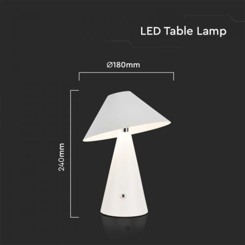 V-TAC - LED Настолна Лампа наклонена 1800mAh Батерия 180 x 240 3 в 1 бяло Тяло SKU: 7947