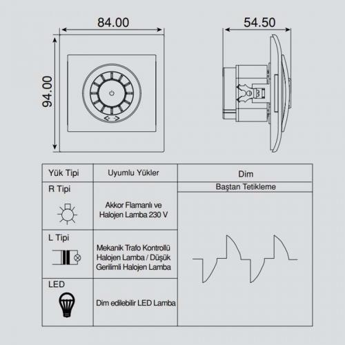 PANASONIC - Механизъм димер за лед крушки RL 6-100W WBTM05205NC