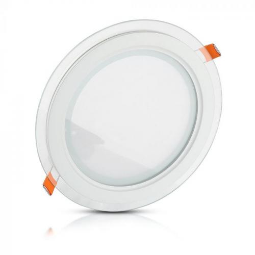 V-TAC - 18W LED Panel Downlight Glass - Round Warm White 3000K SKU: 4760