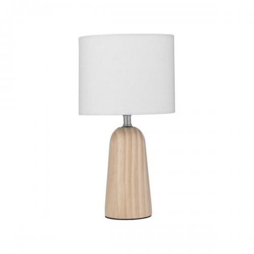 NOVA LUCE - Нощна лампа   D:16 H:30cm    9001080  OBY ⚡ LED E27 ⚡ 1x12Watt ⚡100-240Volt ⚡ IP20 ✴ Дърво /Бял