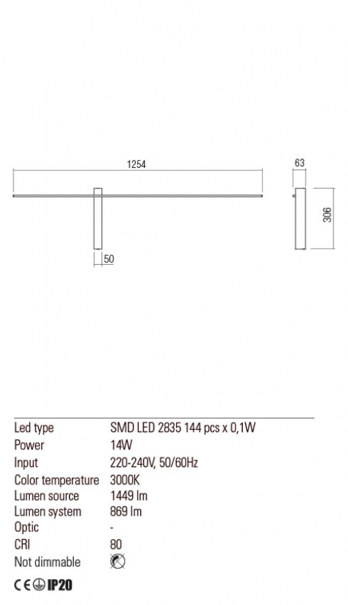 REDO GROUP - Аплик  TANGENT 01-2201 LED 10W 3000K 1449lm SBK