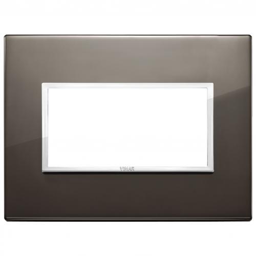 VIMAR - 21654.06 - Plate 4M aluminium black sapphire