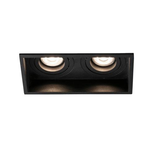 FARO - HYDE Black orientable square recessed lamp 2L Ref.40127