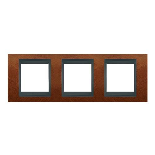 SCHNEIDER ELECTRIC - MGU66.006.2M2 Unica Top - cover frame - 3 gang - cherry tree/graphite