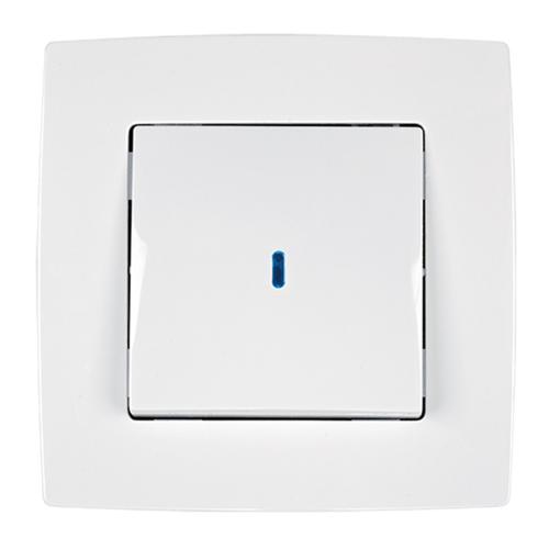 ELMARK - 190021L - ONE BUTTON WITH LIGHT TWO WAY SWITCH WHITE METALLIC CITY 