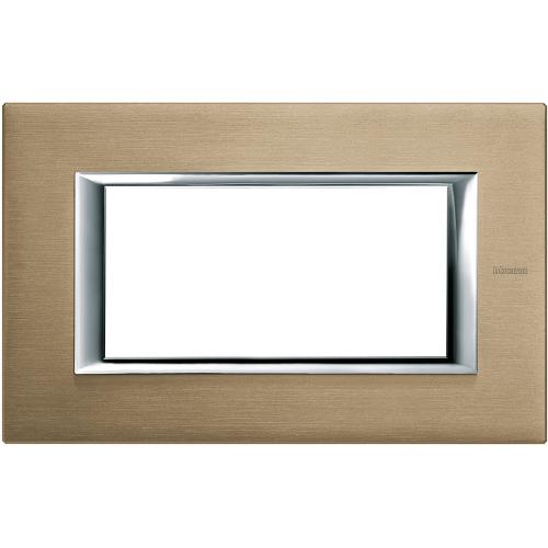 BTICINO - HA4804NX Рамка 4М titanium brushed метална правоъгълна Axolute