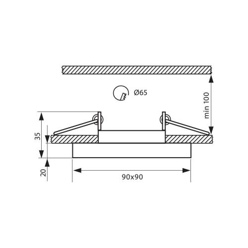 VIVALUX - Decorative glass downlight CRYSTAL SL421 BK VIV003876