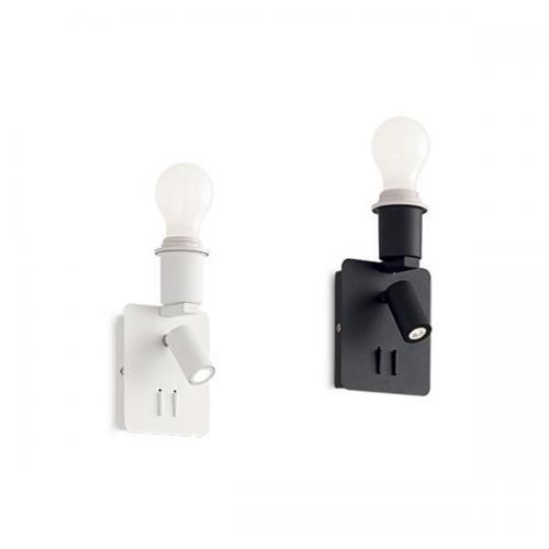 IDEAL LUX - Аплик   GEA MAP2 SQUARE  239545 NERO E27/LED max 1+1 x 60/3W