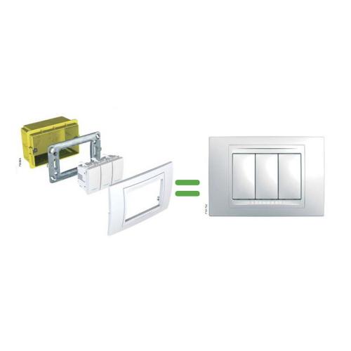 SCHNEIDER ELECTRIC - MGU66.106.239 Unica Top - cover frame - 6 modules - matt nickel/graphite