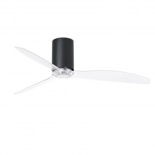 FARO - MINI TUBE FAN Matt black/transparent ceiling fan with DC motor Ref.32041