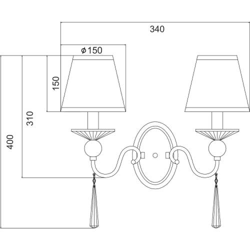 ACA LIGHTING - wall luminaire  AD90042W 2XE14