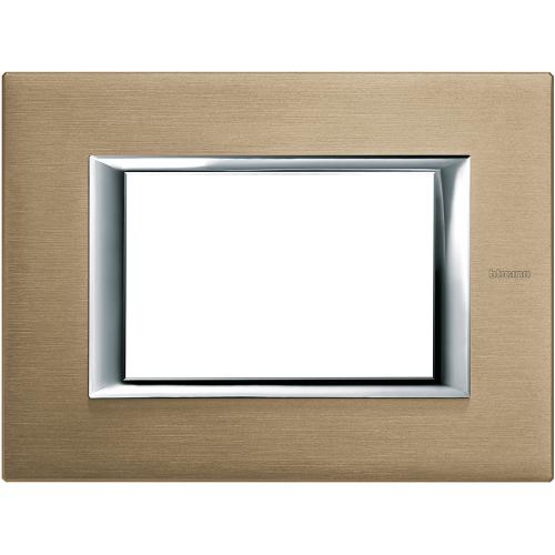 BTICINO - HA4803NX Рамка 3М titanium brushed метална правоъгълна Axolute