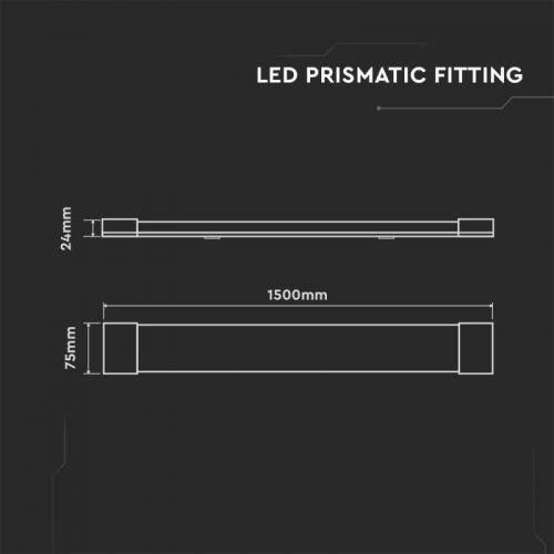 V-TAC - 38W LED Plastic Grill Fitting 150cm Fast Connect & Cable 155 lm/W 3000K SKU: 20365 