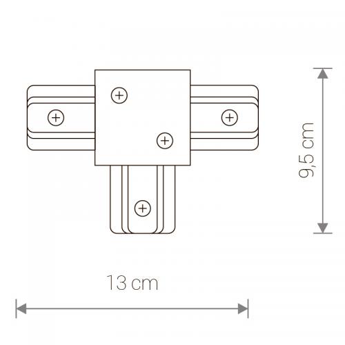 NOWODVORSKI -  PROFILE RECESSED T- CONNECTOR WHITE 8834