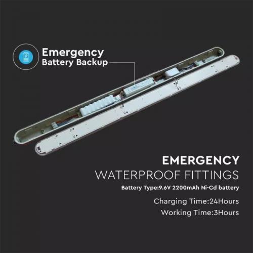 V-TAC - LED Влагозащитени Тяло SAMSUNG Чип 120см 36W Сензор Стоманен Клип 6500К SKU: 20469 