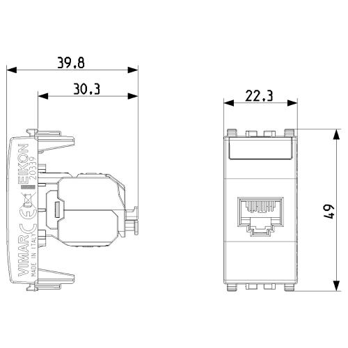 VIMAR - 20339.13.N - RJ45 Cat6 Netsafe UTP outlet Next