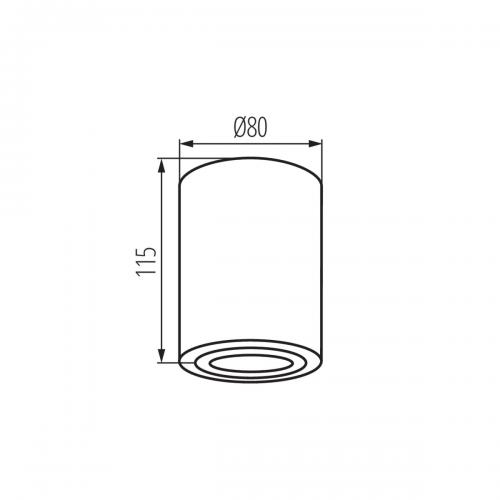 KANLUX - Точково таванно осветително тяло BORD XS DLP-50-W - 25479