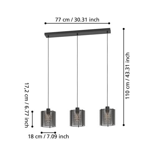 EGLO - spot SEGOVIA H:1100mm E27 3X40W - 900738