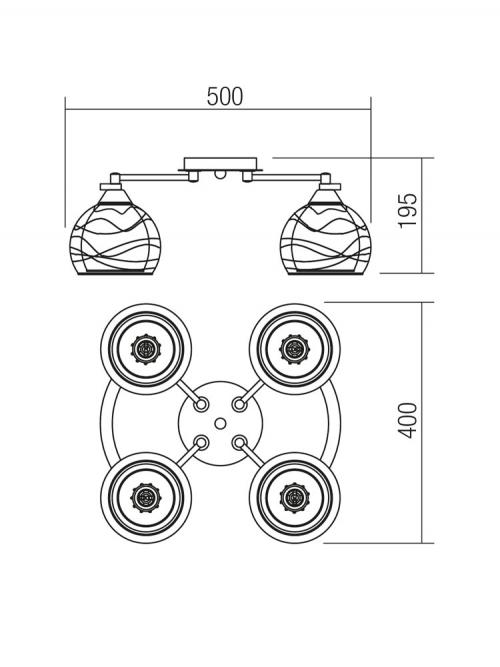 SMARTER - плафон  VIVIENNE  01-1053  E27, 4 x max. 42W 