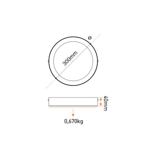 PANASONIC - 24W Surface Mounted Circular Type LED Panel  - 6500K  LPLB11W246