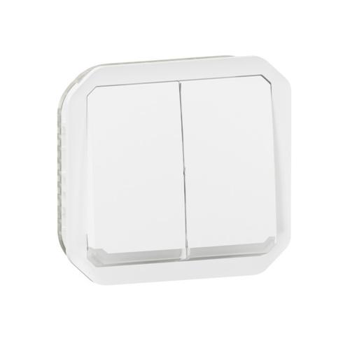 LEGRAND - 1-pole 2-sircuits switch mechanism color White IP55 Plexo New 69625L