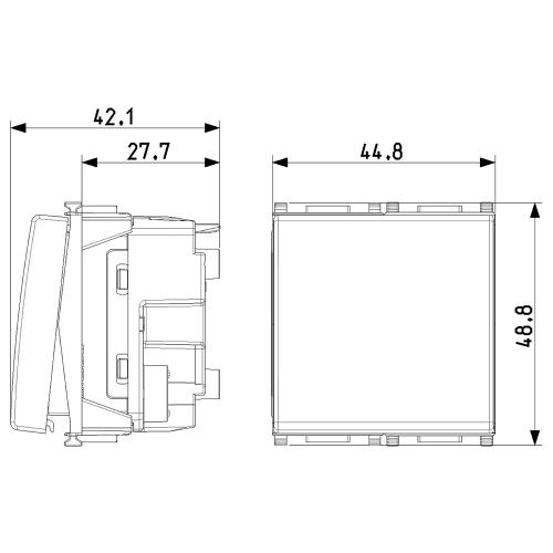VIMAR - 14008.FX.2 - 1P NO 10A 2M push button screwless white