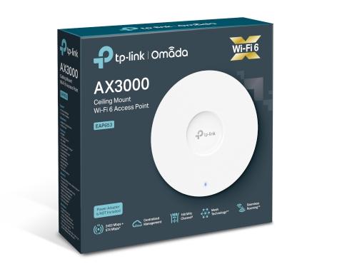 OMADA - Точка за достъп Access Point, AX3000 Ceiling Mount WiFi 6 EAP653