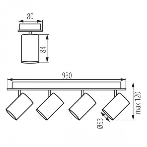 KANLUX - Wall & ceiling lighting fitting EVALO EL-4I B-SR - 35699