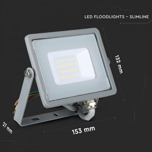 V-TAC - 20W LED Прожектор SAMSUNG Чип SMD Сиво Тяло 3000K SKU: 445