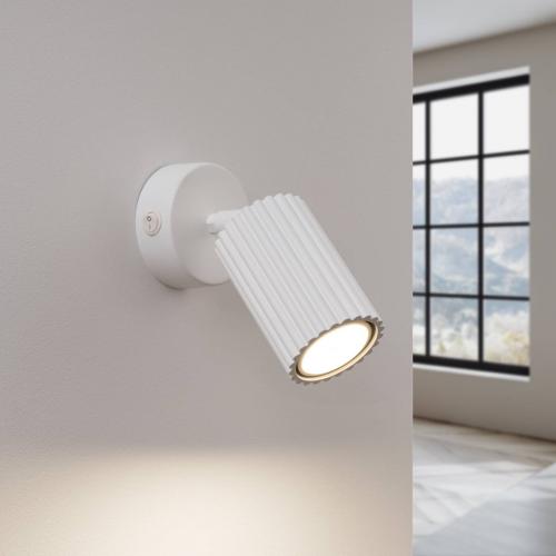 SOLLUX - White wall lamp KARBON with switch 10W GU10 SL.1541
