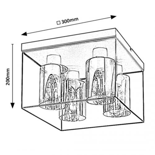 RABALUX - Плафон CHADWICK 71034 E27 4X MAX 25W