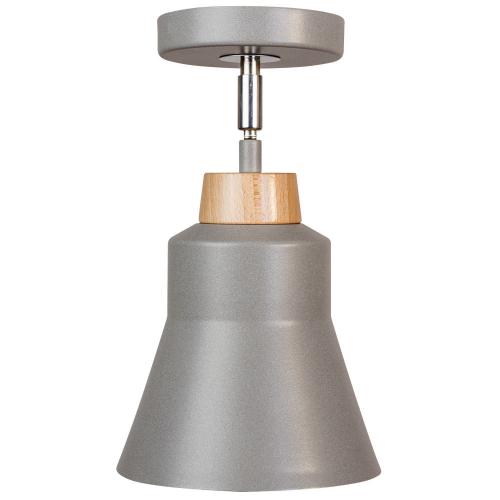 LIS LIGHTING - Плафон WOOD 5802PL-H101 E27, 1x40W, H:30, D:17cm, сиво