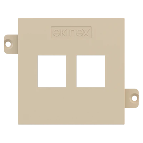 Ekinex - Faceplate for 2х RJ45 Keystone 55x55 Fenix Beige - EK-KSC-2K-FBL