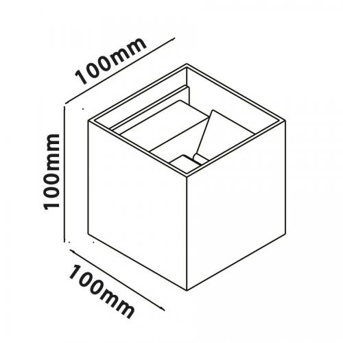 V-TAC - VT-759 6W-WALL LAMP WITH BRIDGLUX CHIP WHITE SQUARE