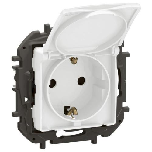 LEGRAND - Socket SCHUKO 16A with lid and child protection white Niloe New NP3129WH