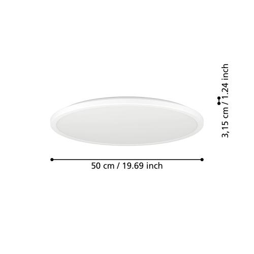 EGLO - ceiling light ROVITO-R Ø:500mm 16.8W 2900lm CCT, remote control - 901459