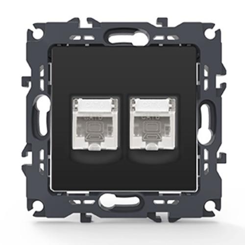 ACA LIGHTING - Двойна Интернет розетка 2xRJ45 CAT6 PRIME Антрацит мат 1000113305