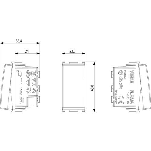 VIMAR - 14005.AB - Antibacterial 1P 16AX 2-way switch