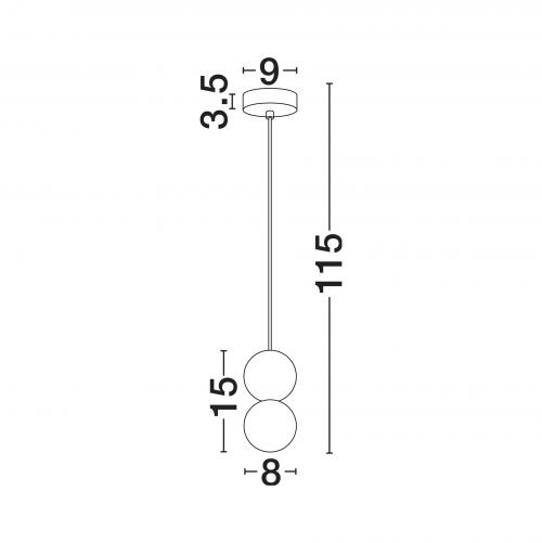 NOVA LUCE - Пендел  Ø8, В:155 см.   9577017  ZERO ⚡ G9 ⚡ 1х5W ⚡ 100-240V ⚡ IP20 ✴ Опалово стъкло/Бял гипс