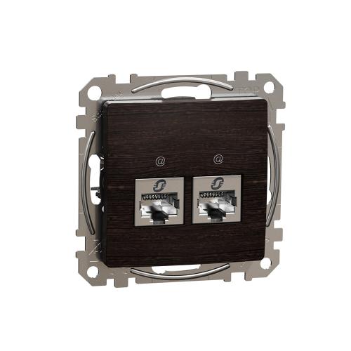 SCHNEIDER ELECTRIC - SDD181462S Sedna Design & Elements - CAT 6 STP, 2x RJ45, wenge